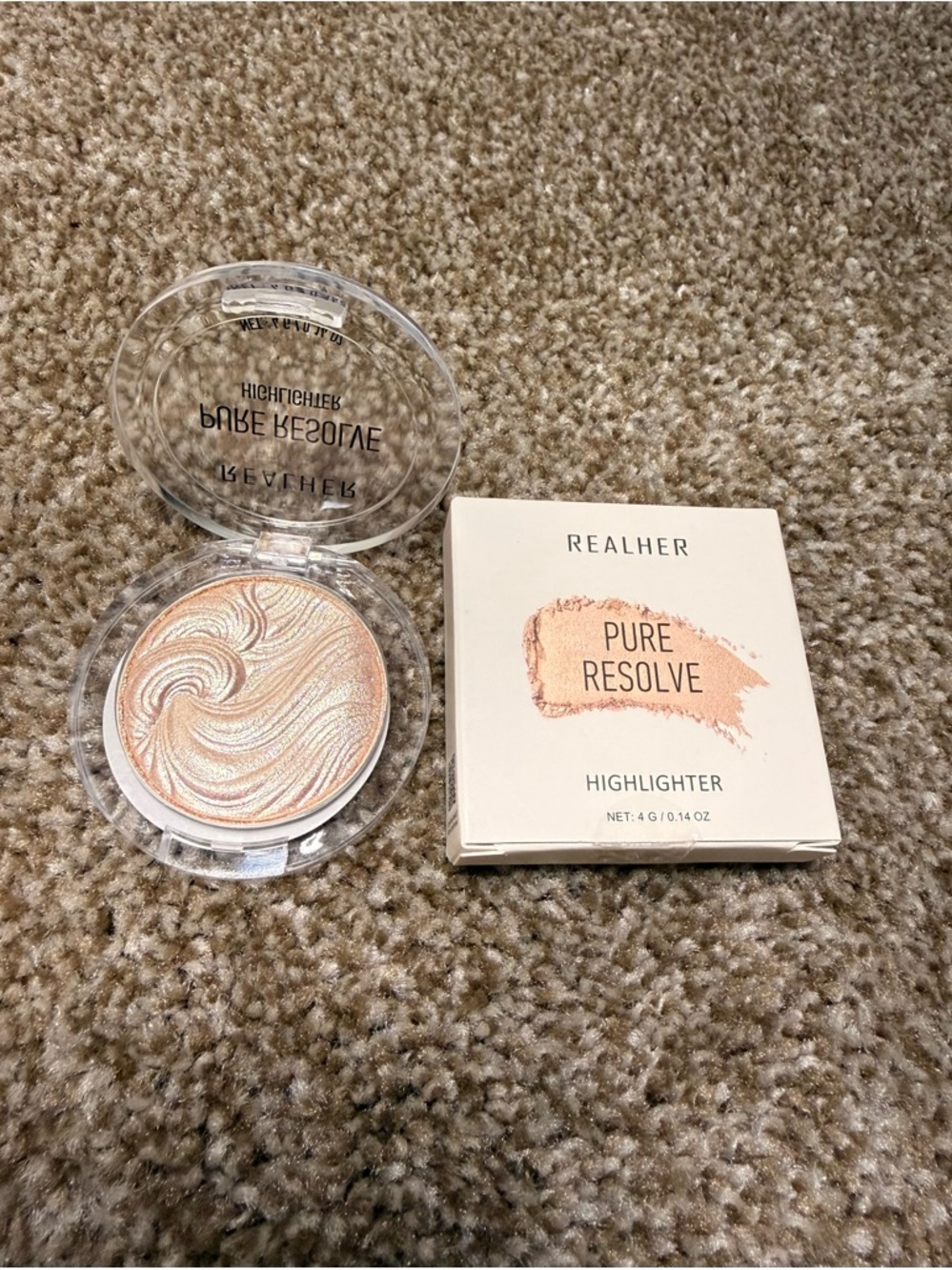 RealHer Pure Resolve Highlighter - Champagne Peach Glow